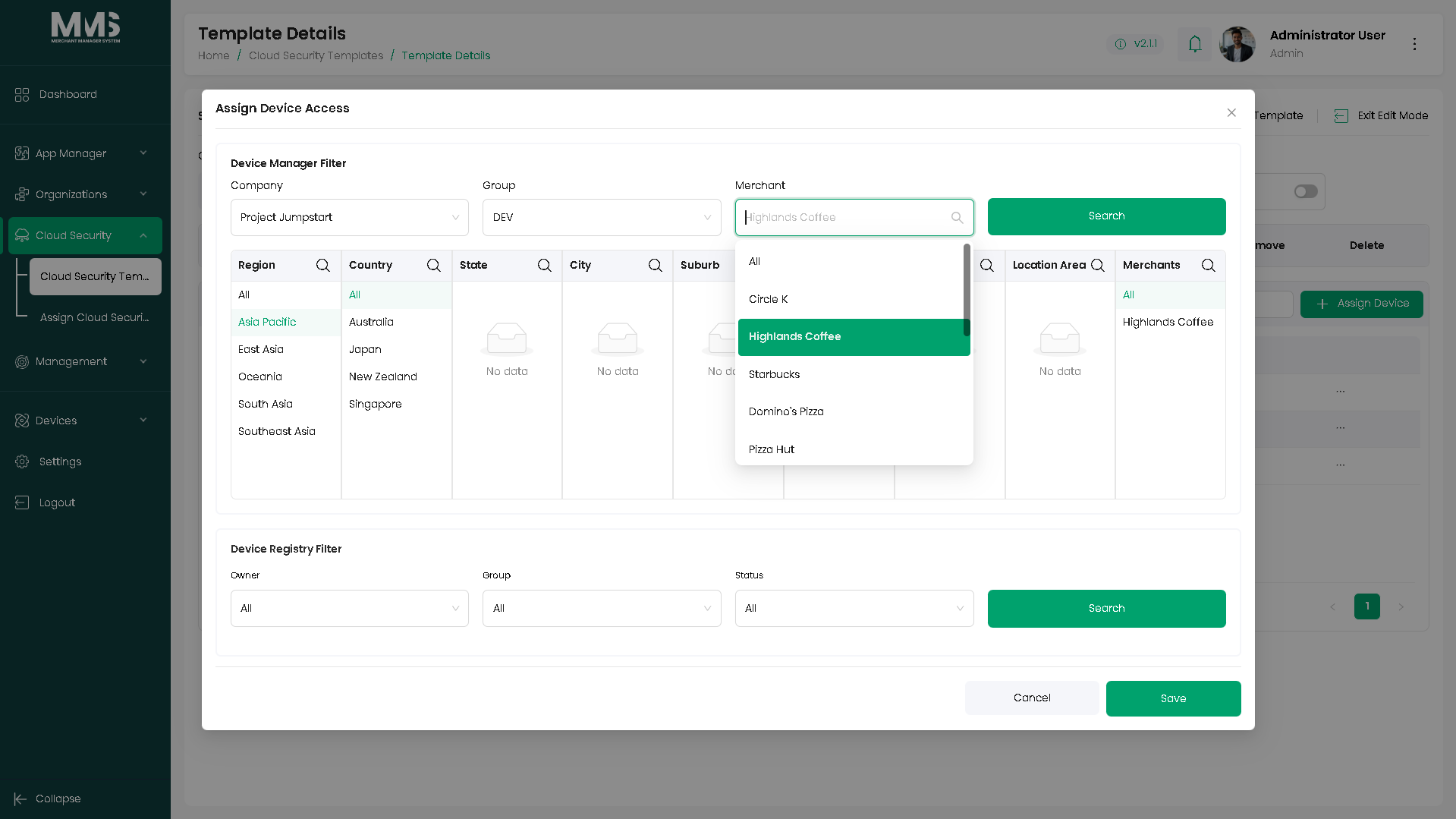 Module permissions setup